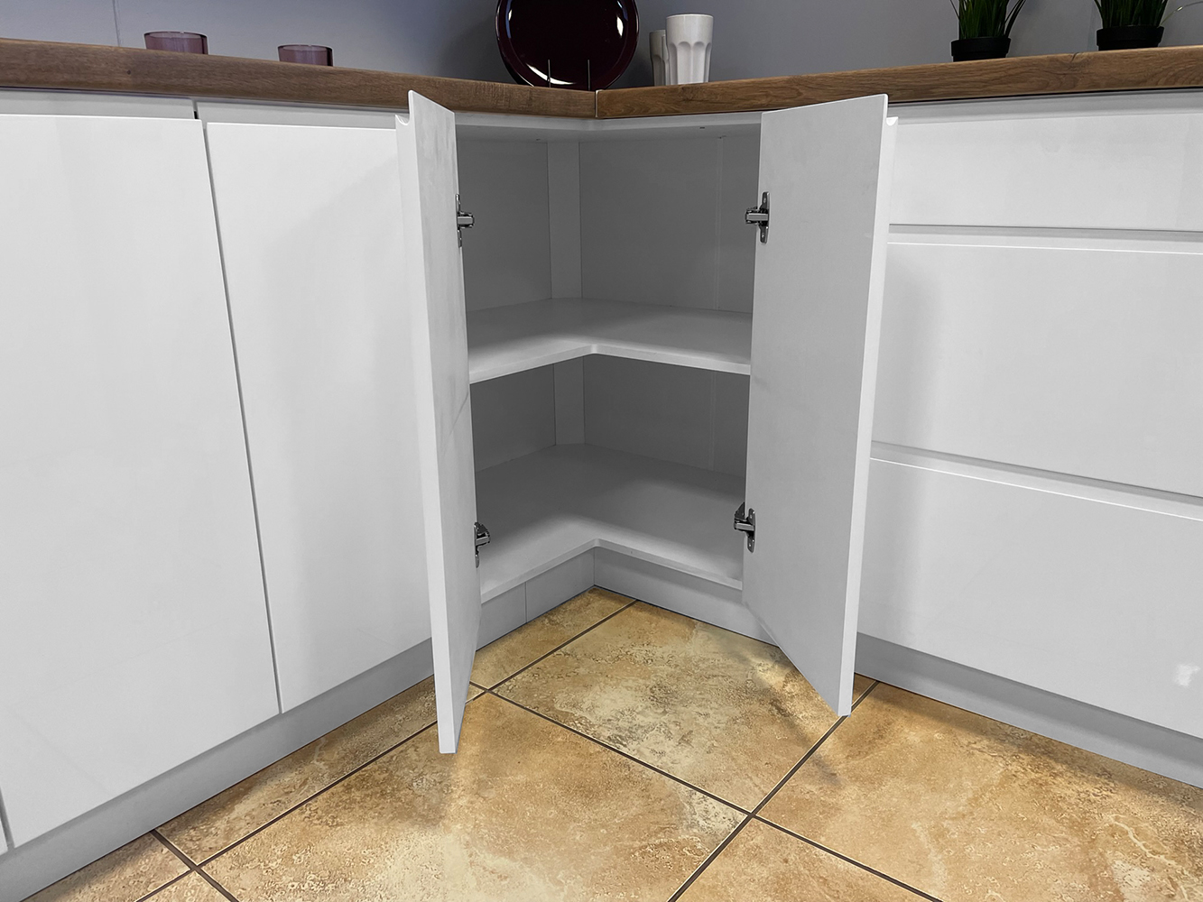 ASPEN b | dolní skříňka D40S4 se zásuvkami METALBOX | 40 cm | SOKL v CENĚ | bílá lesk