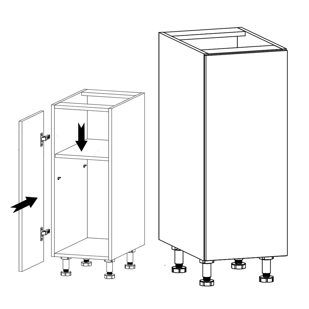 ASPEN gr | dolní skříňka D30 | LEVÁ | šedá lesk