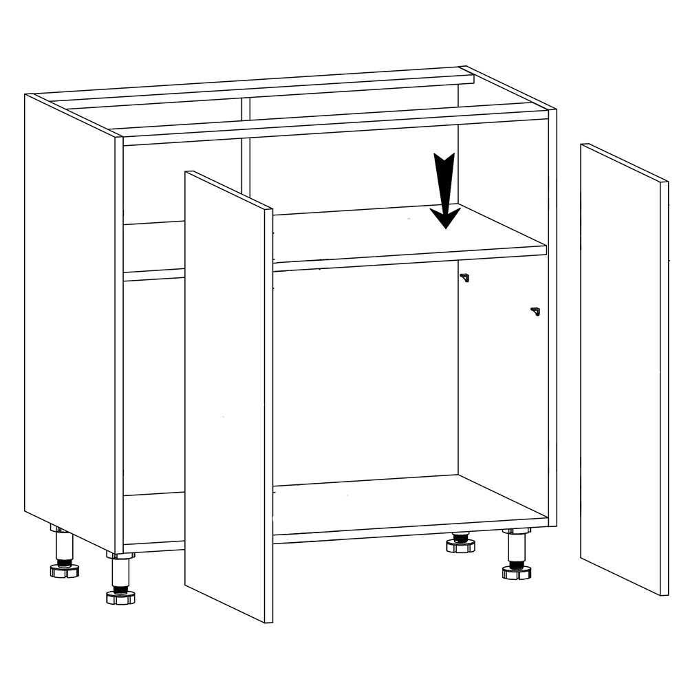 ASPEN gr | dolní skříňka D80 | šedá lesk