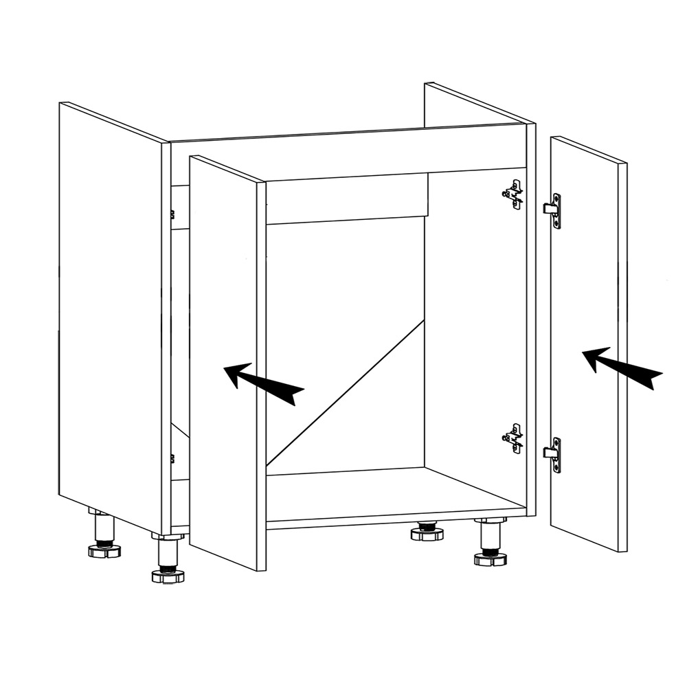 ASPEN gr | dolní skříňka D80Z na dřez | šedá lesk