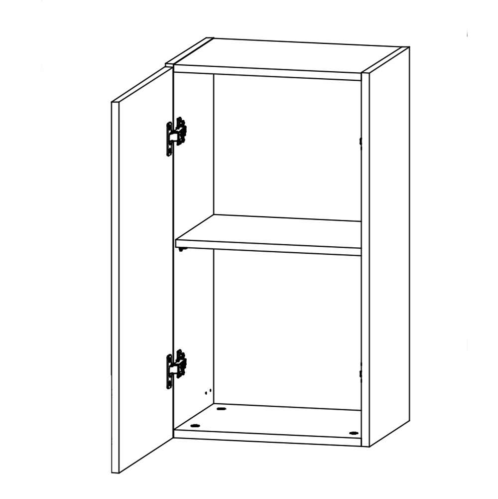 ASPEN gr | horní skříňka G40 | LEVÁ | šedá lesk