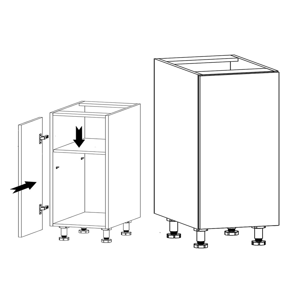 ASPEN gr | dolní skříňka D40 | LEVÁ | šedá lesk