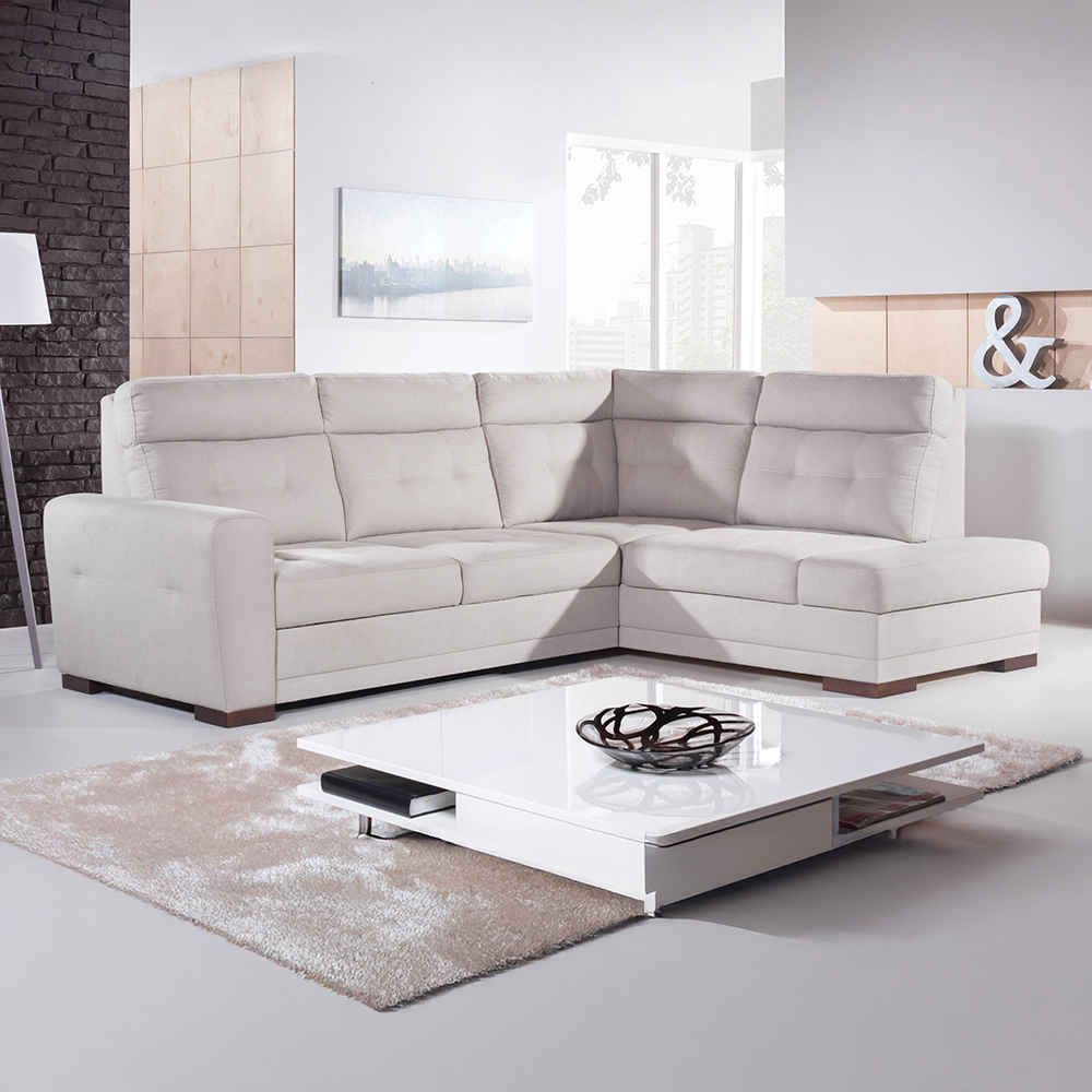 Sedací souprava AMOS | 264x197 cm | PRAVÁ | rozkládací + úložný prostor | VÝBĚR TKANIN