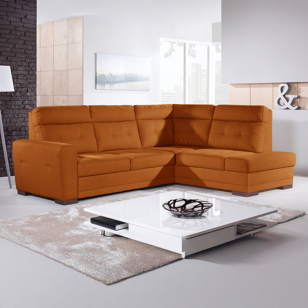 Sedací souprava AMOS | 264x197 cm | PRAVÁ | rozkládací + úložný prostor | VÝBĚR TKANIN