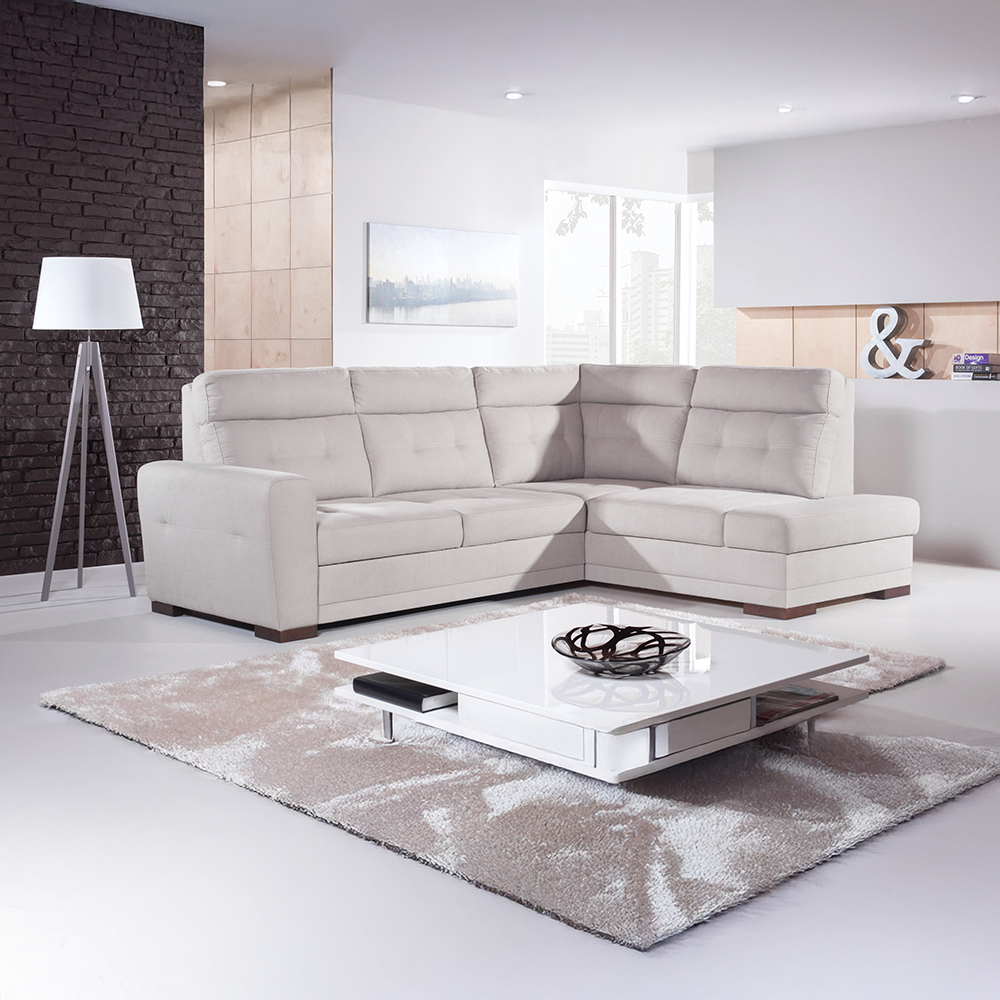 Sedací souprava AMOS | 264x197 cm | PRAVÁ | rozkládací + úložný prostor | VÝBĚR TKANIN