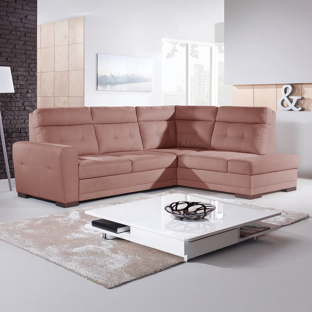 Sedací souprava AMOS | 264x197 cm | PRAVÁ | rozkládací + úložný prostor | VÝBĚR TKANIN