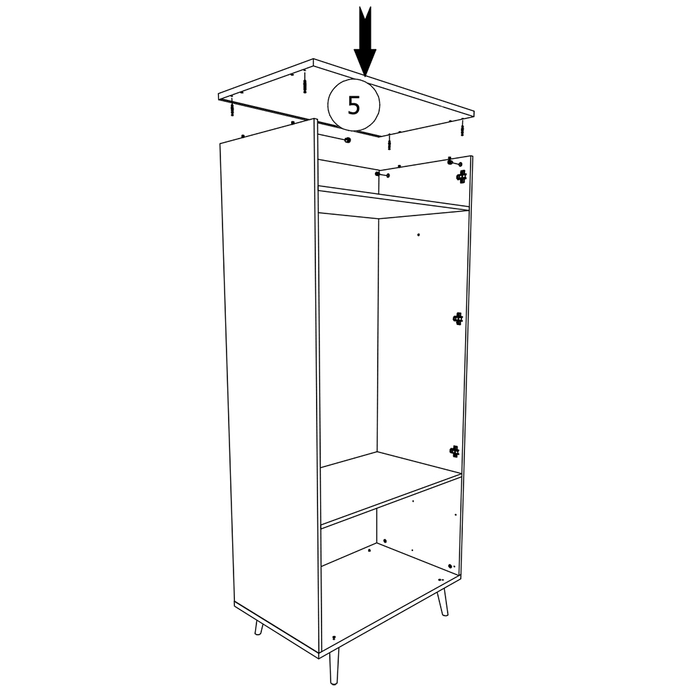 Brillo - šatní skříň S2D2S - bílá/šedá/artisan
