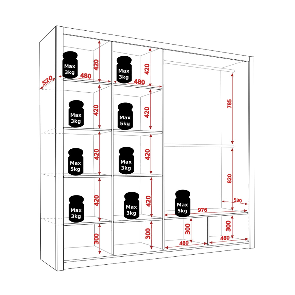 BONO b | šatní skříň | 200 cm | bez zrcadla | bílá