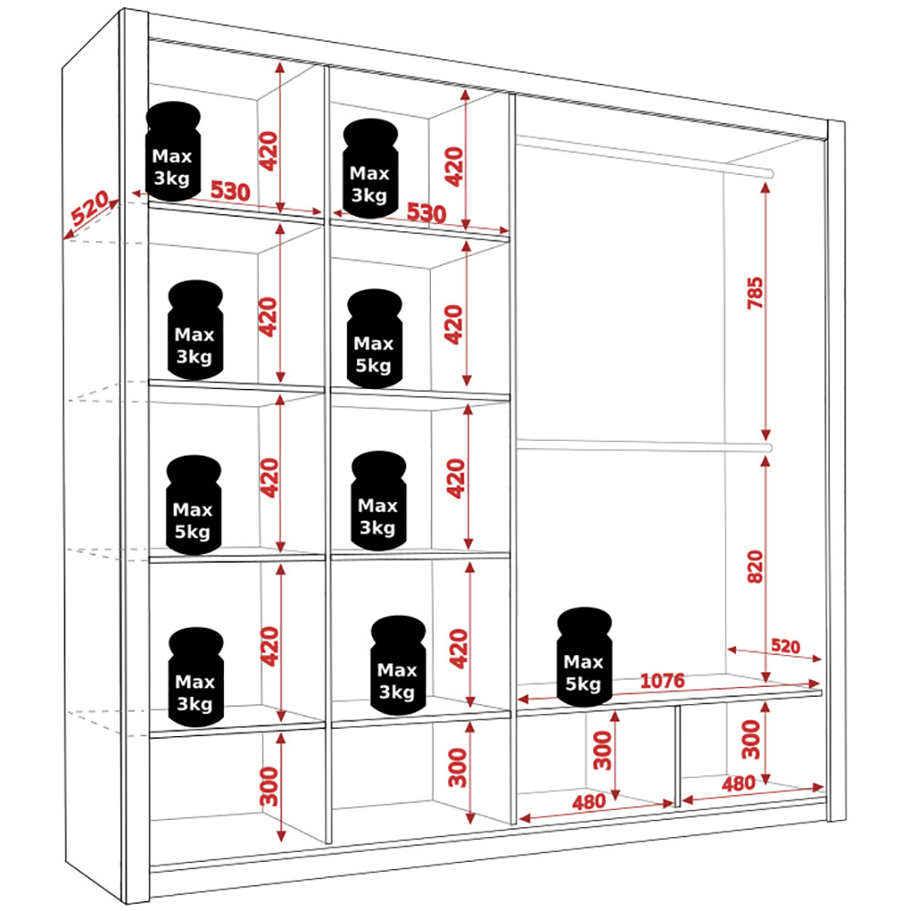 BONO b | šatní skříň | 220 cm | bez zrcadla | bílá