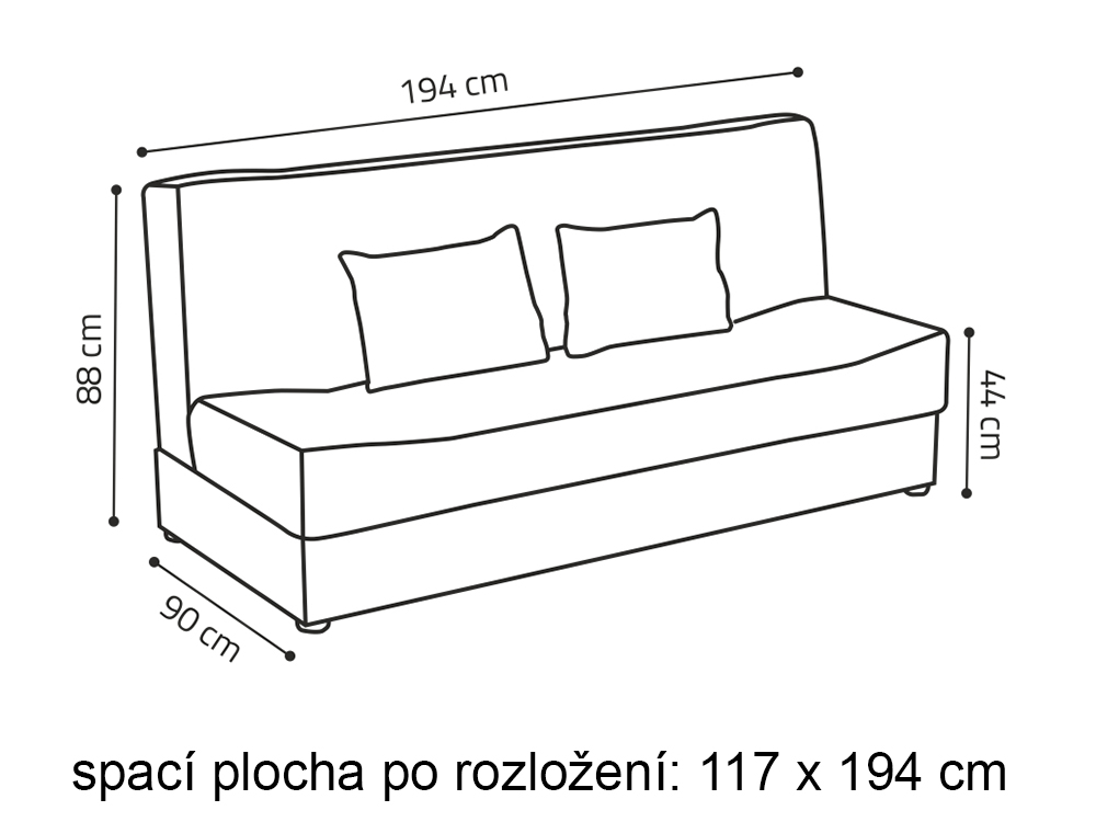 Pohovka Sonia | 194 cm | chester 17 středně šedá