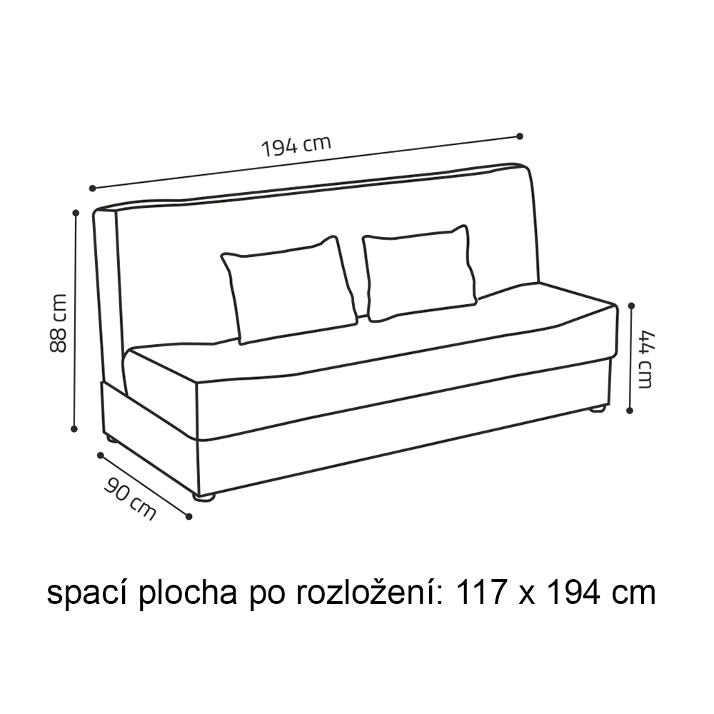 Pohovka Sonia | 194 cm | rozkládací + úložný prostor | enjoy 17 tyrkysová