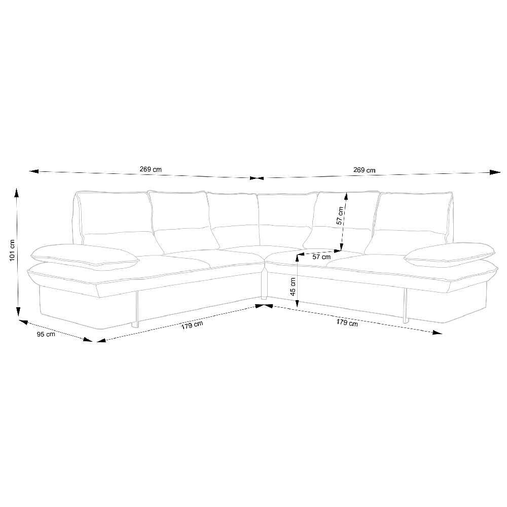 Sedací souprava MORRIS P | 269x269 | rozkládací + úložný prostor | VÝBĚR TKANIN
