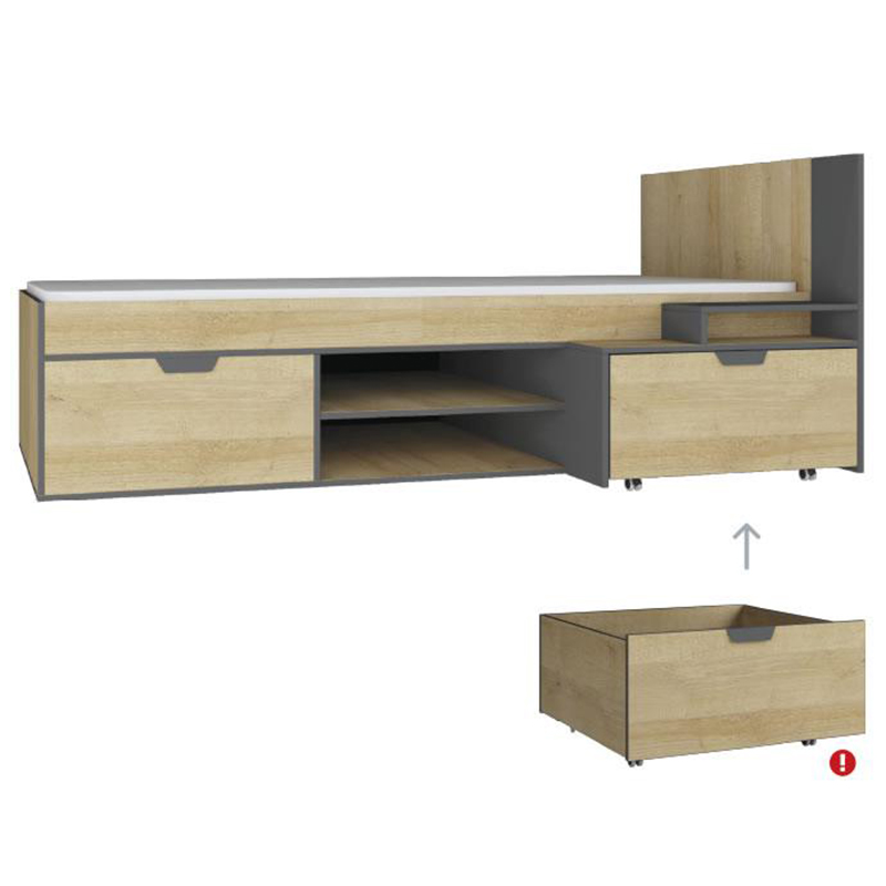 Nano - jednolůžko NA13 L/P - dub riviera