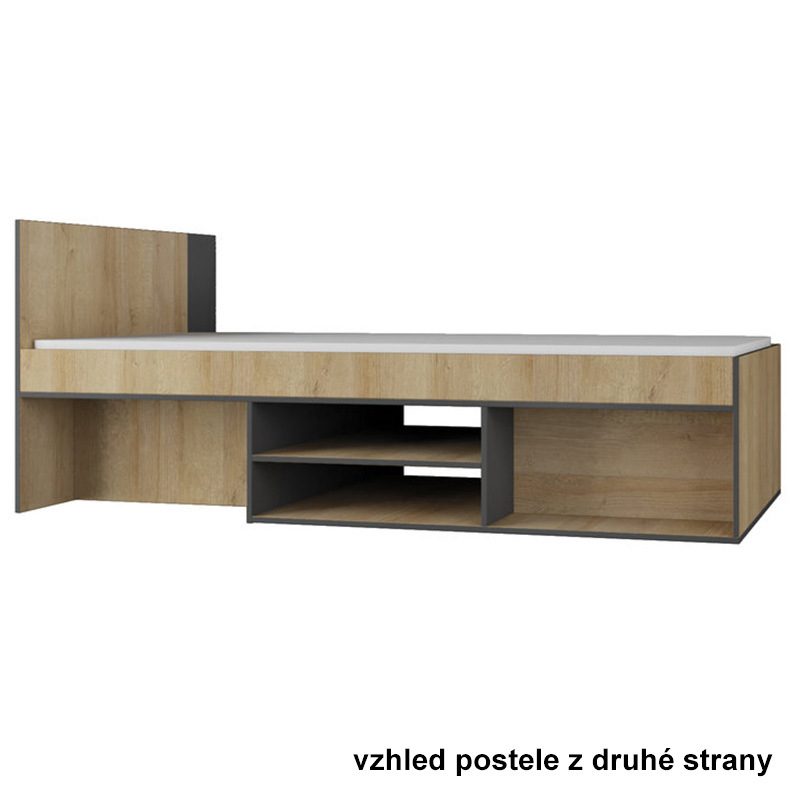 Nano - jednolůžko NA13 L/P - dub riviera