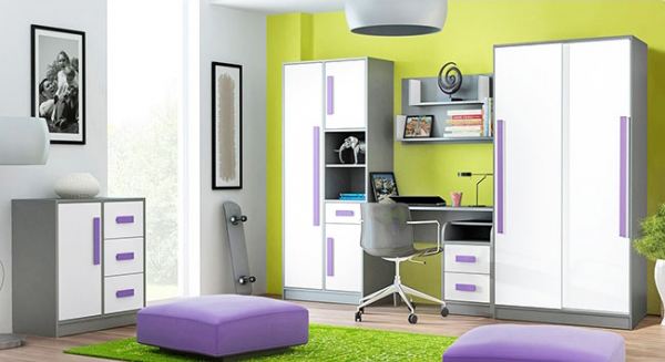 Git - šatní skříň posuvná 13 - zelená