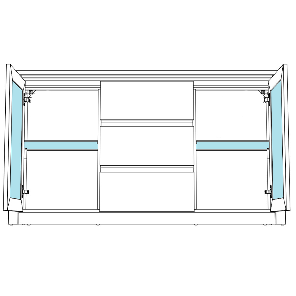 MONTANA s | komoda K2D | 140 cm | lefkas/smooth grey