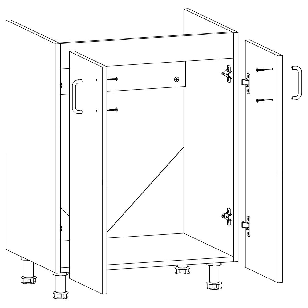Royal - dolní skříňka pod dřez D60Z - borovice nordická