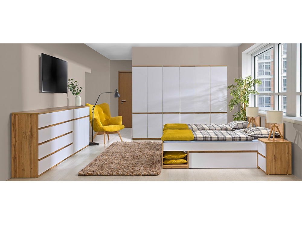 Arca w | komoda AR5 | 80 cm | dub wotan/bílá