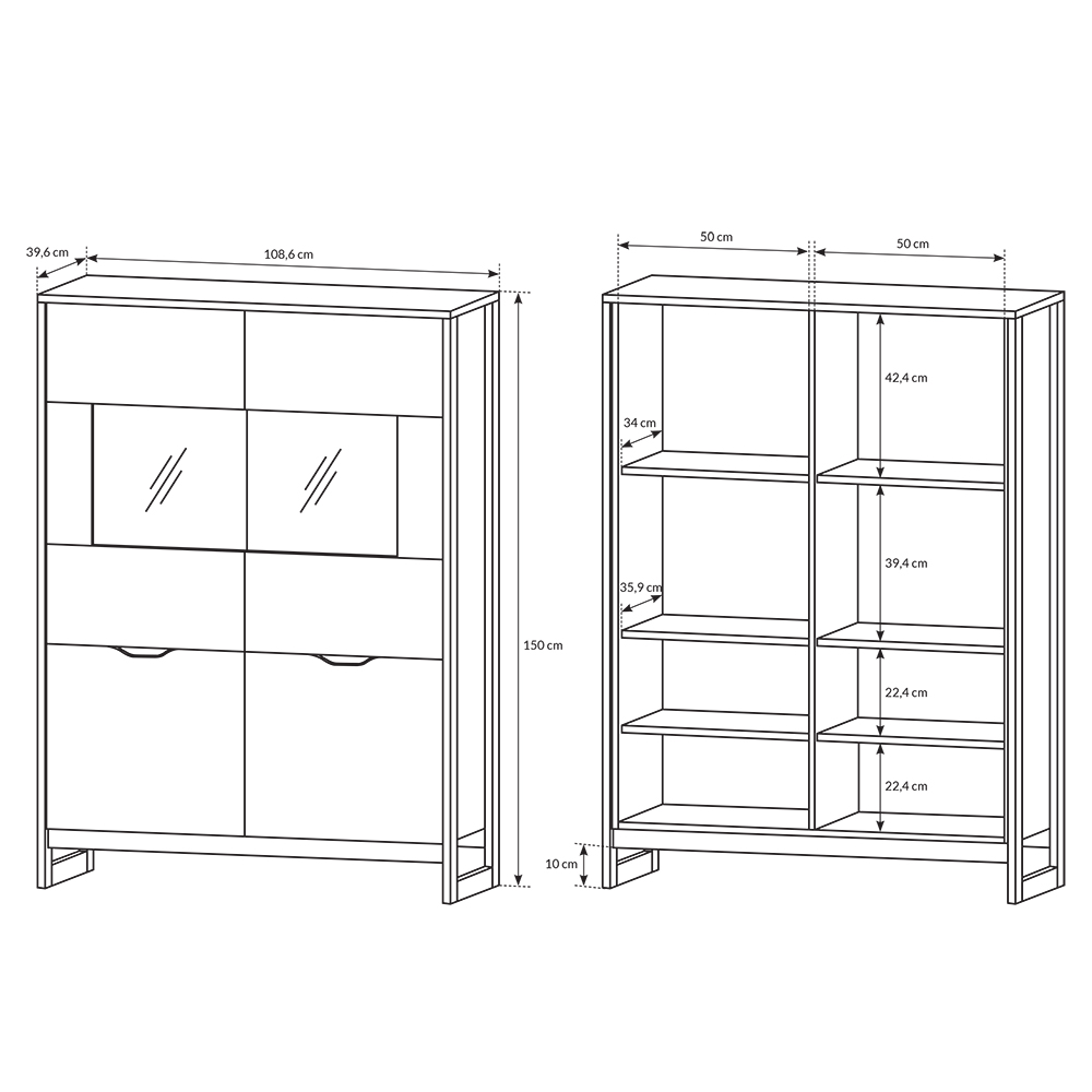 Obývací stěna ARDEN | 5 dílů | dub sand grange/matera