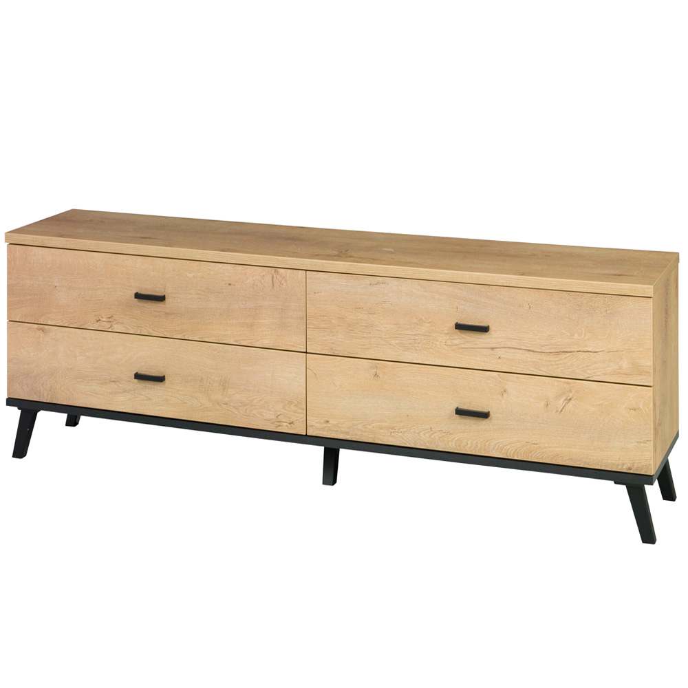 John II | TV stolek 6 | 181 cm | dub lefkas světlý/černá