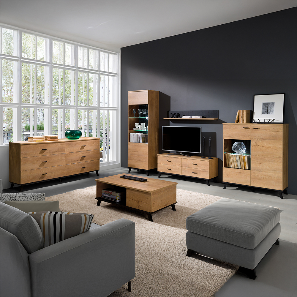 John II | závěsná skříňka 9 | dub lefkas světlý/černá