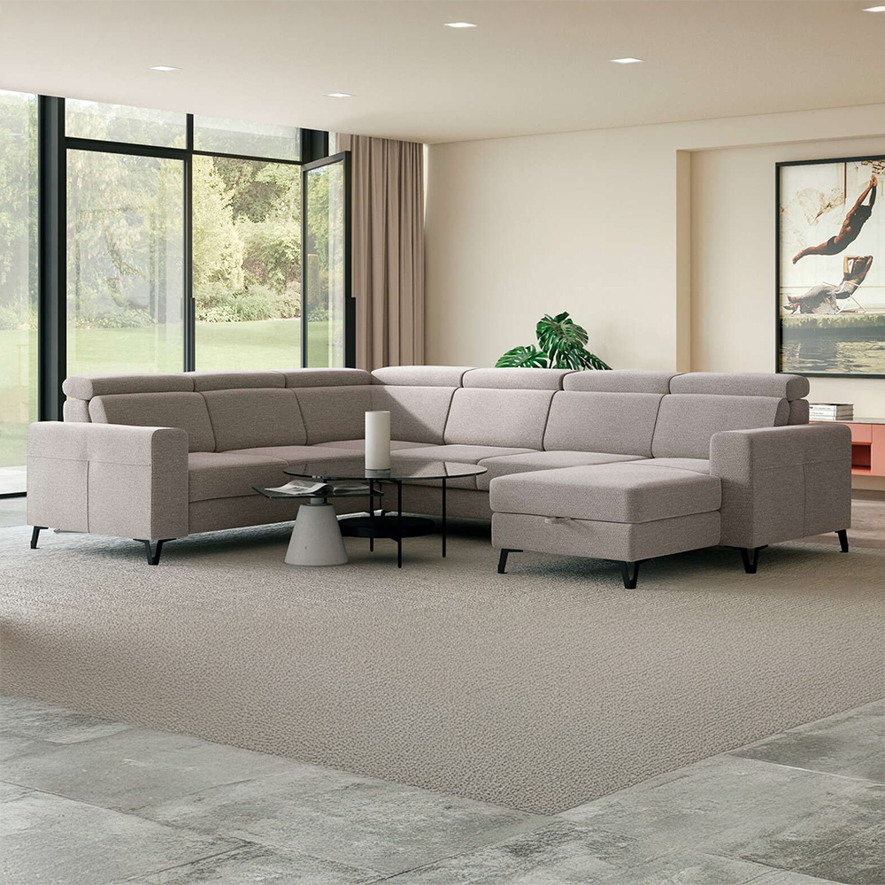 Sedací souprava ASPEN | 263x335x176 | rozkládací + 2x úložný prostor | VÝBĚR TKANIN