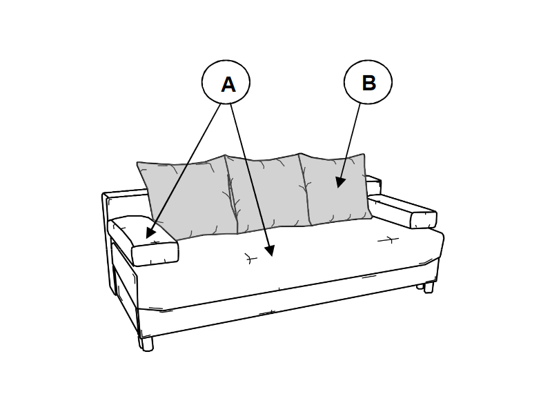 Pohovka Alisa lux 3FBA | 193 cm | varianta 2 | rozkládací + úložným prostor | VÝBĚR TKANIN