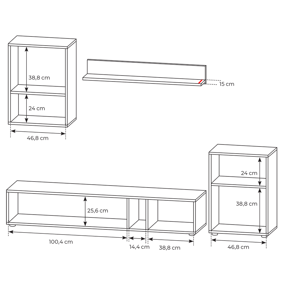 Obývací stěna HIT - dub stirling | VÝPRODEJ