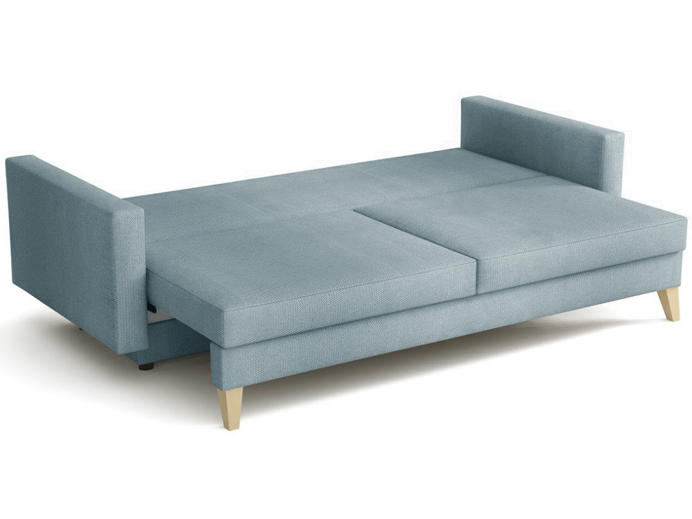 Pohovka Marina | 225 cm | rozkládací + úložný prostor | světle modrá