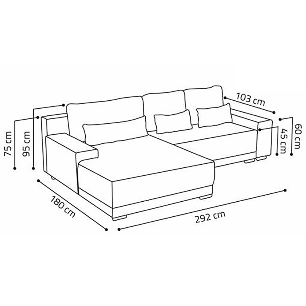 Sedací souprava LACOSTA MAX | 292x180 cm | rozkládací + úložný prostor | VÝBĚR TKANIN