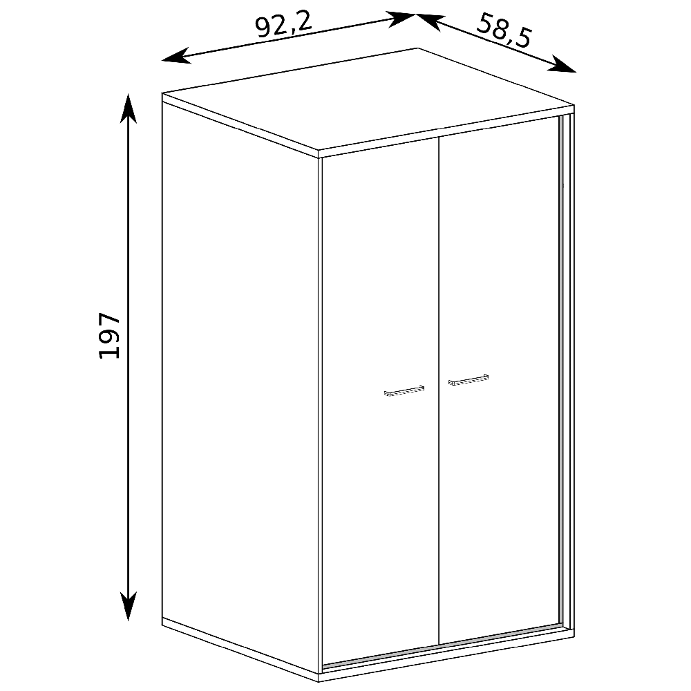 MEDIOLAN | šatní skříň M-1 | 92,2 cm | natural hikora