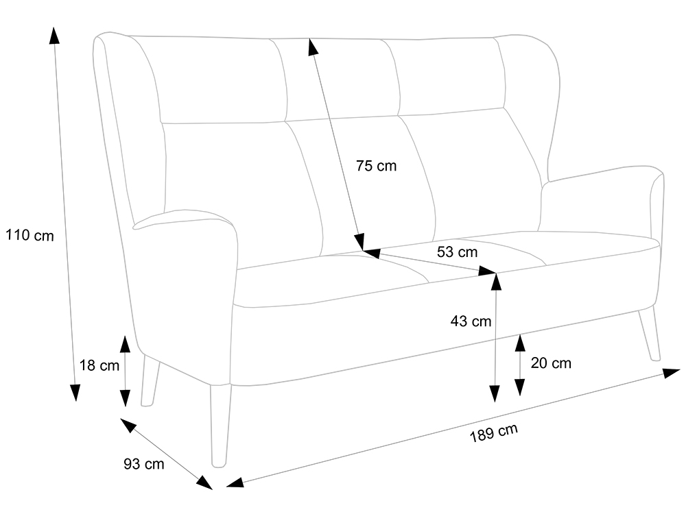 Pohovka Next 3 | trojsed | 189 cm | VÝBĚR TKANIN