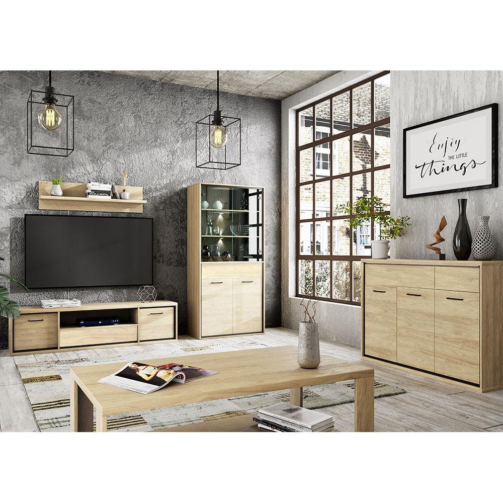 MEDIOLAN | šatní skříň M-14 rohová | 84,7x102 cm | natural hikora