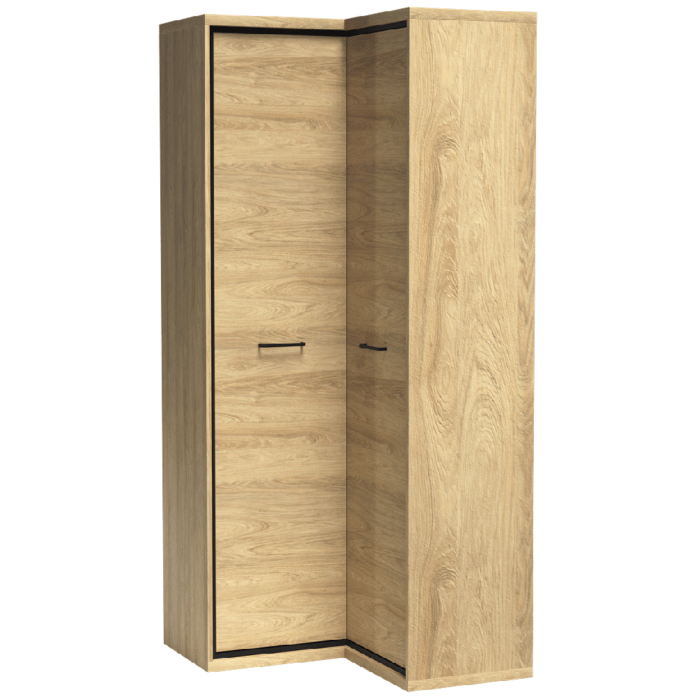 MEDIOLAN | šatní skříň M-14 rohová | 84,7x102 cm | natural hikora