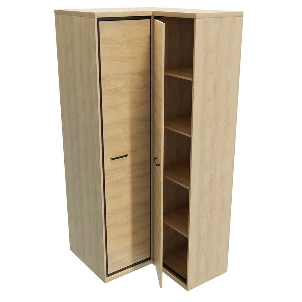 MEDIOLAN | šatní skříň M-14 rohová | 84,7x102 cm | natural hikora