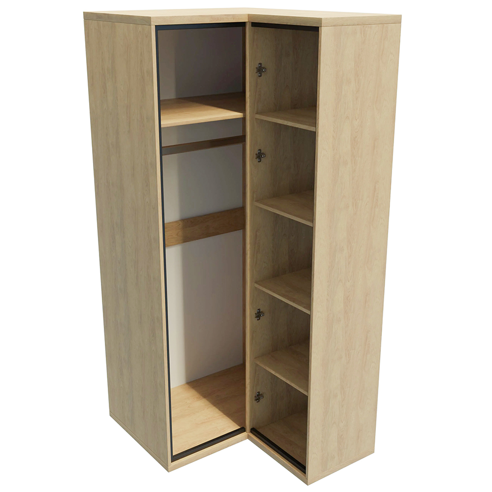 MEDIOLAN | šatní skříň M-14 rohová | 84,7x102 cm | natural hikora