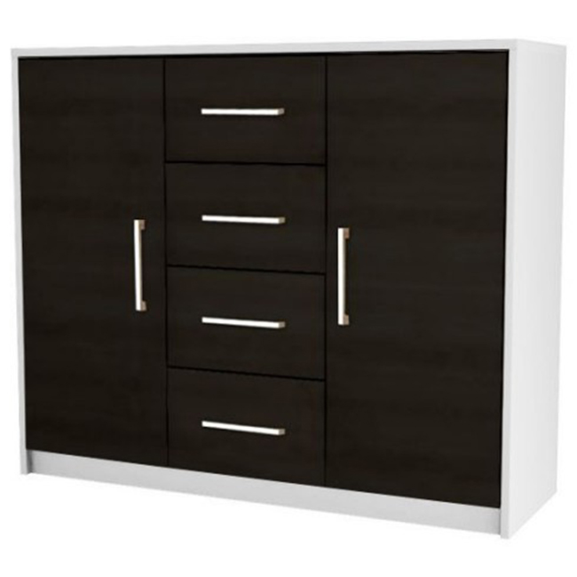 Komoda Niko 2D4S - bílá/wenge