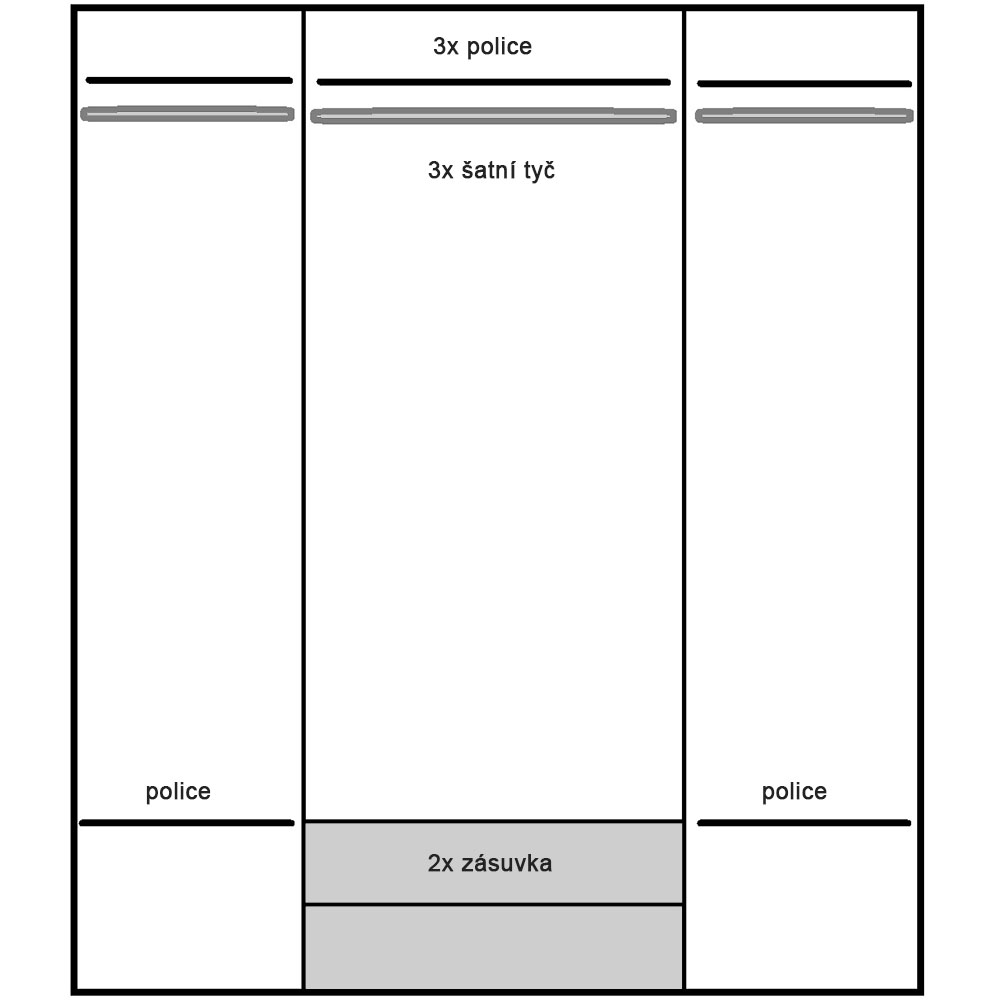 INDIANAPOLIS t | šatní skříň I-18 | jasan tmavý