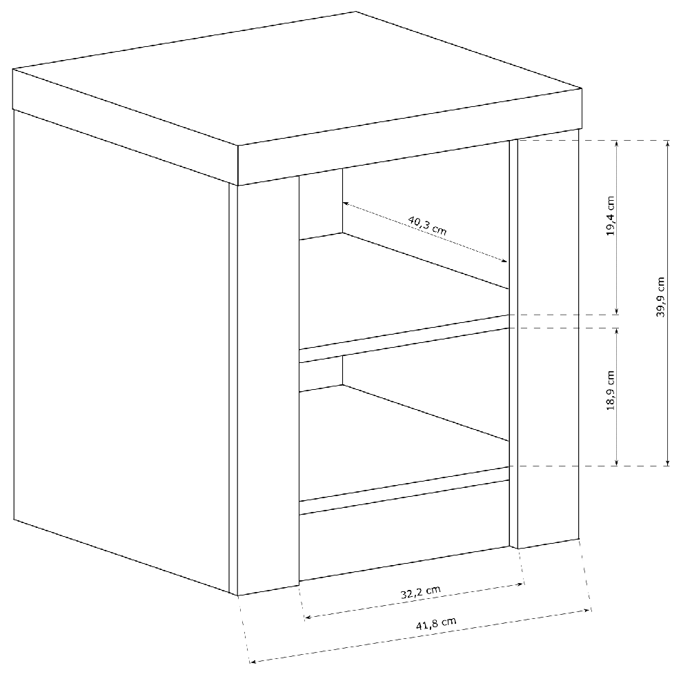 INDIANAPOLIS k | noční stolek I-24 | kraft bílý