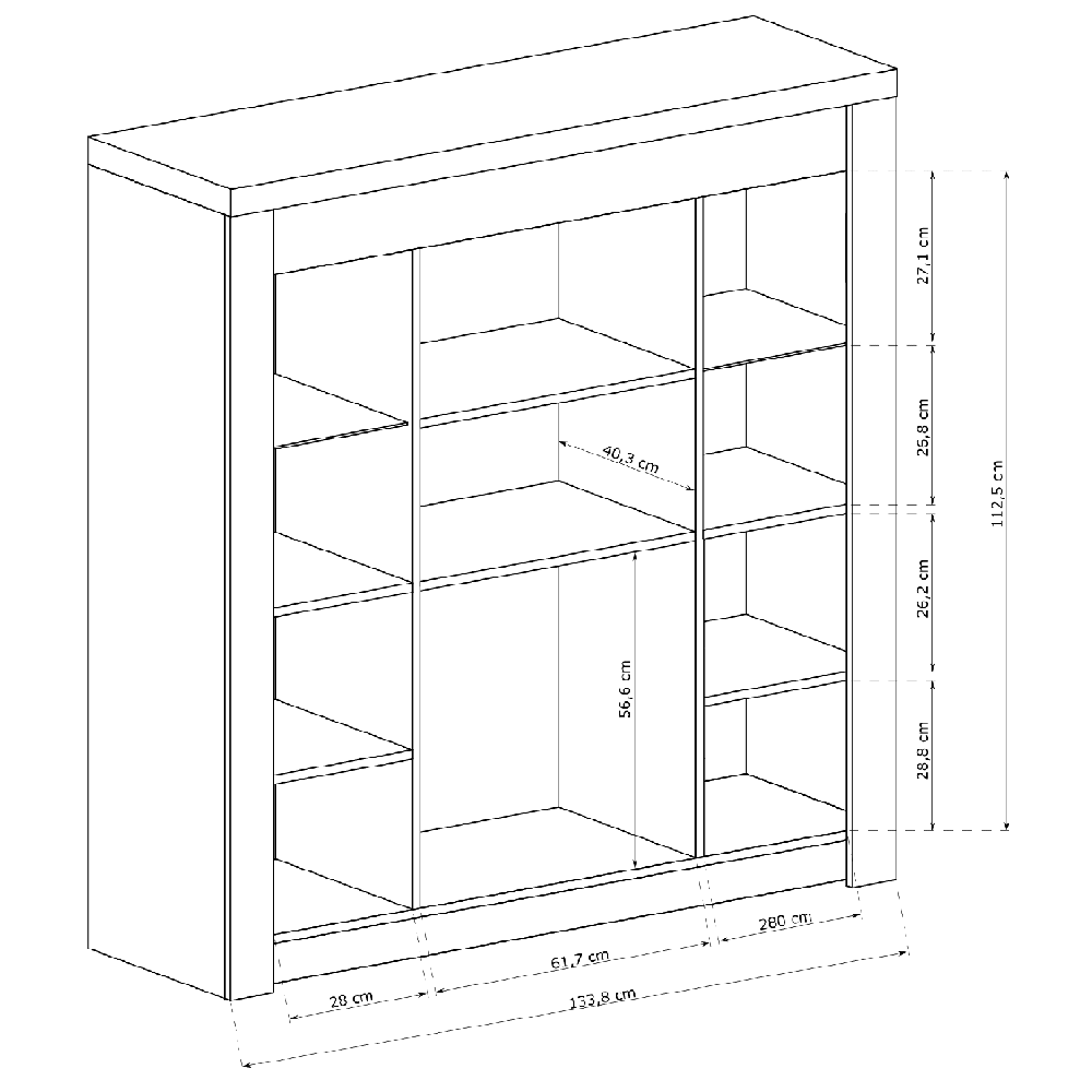 INDIANAPOLIS s | vitrína I-22 | 137 cm | jasan světlý