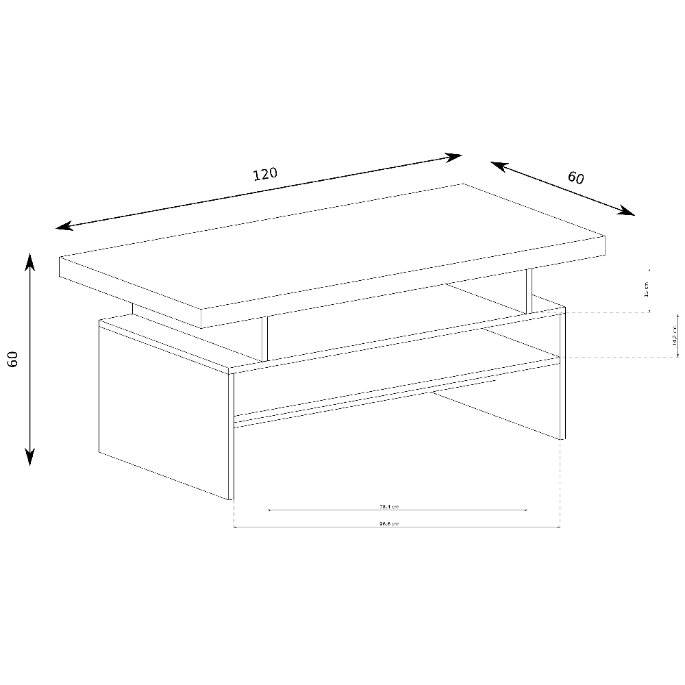 INDIANAPOLIS s | konferenční stolek I-13 | 120x60 cm | jasan světlý