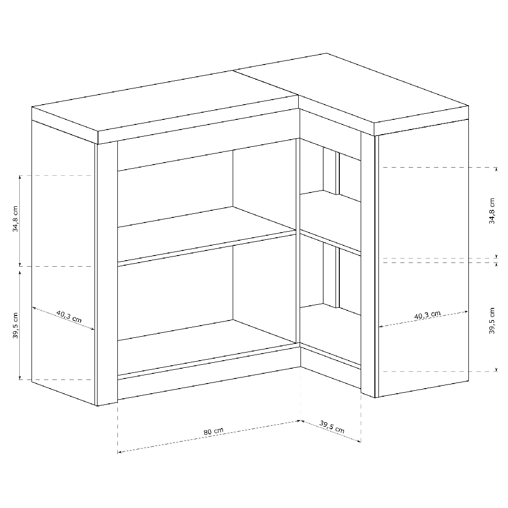 INDIANAPOLIS s | komoda I-15 K ROHOVÁ | 131x90 cm | jasan světlý