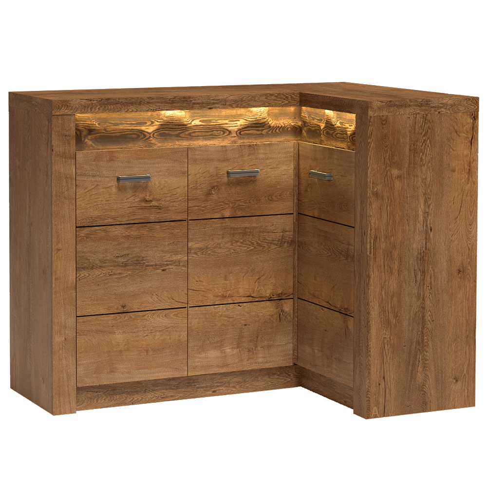 INDIANAPOLIS s | komoda I-15 K ROHOVÁ | 131x90 cm | jasan světlý