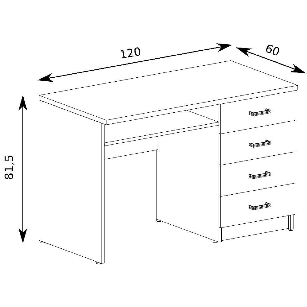 INDIANAPOLIS s | psací stůl I-16 | 120 cm | jasan světlý