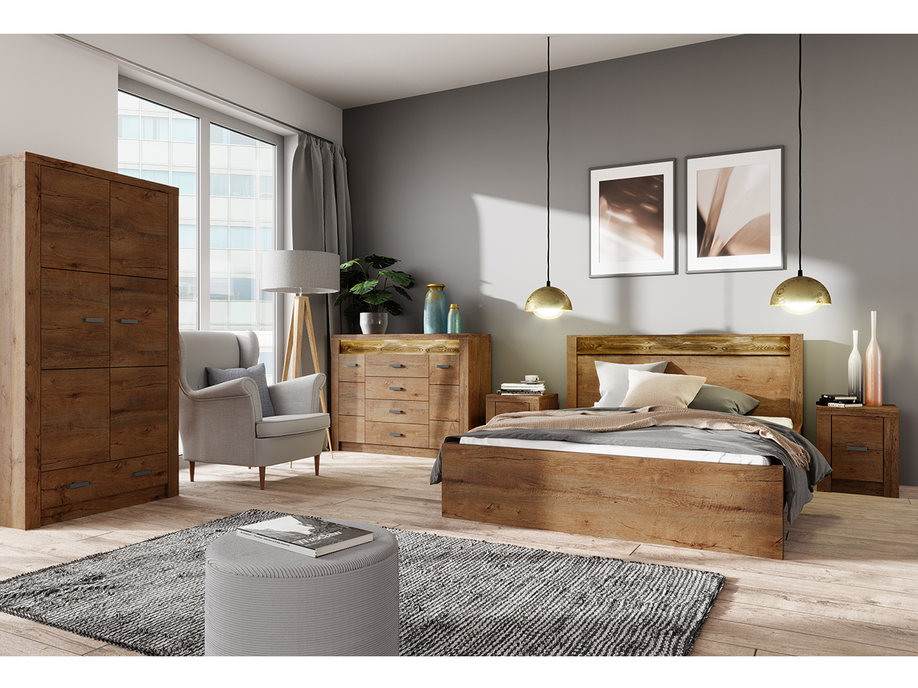 INDIANAPOLIS s | šatní skříň I-18 | 178 cm | jasan světlý