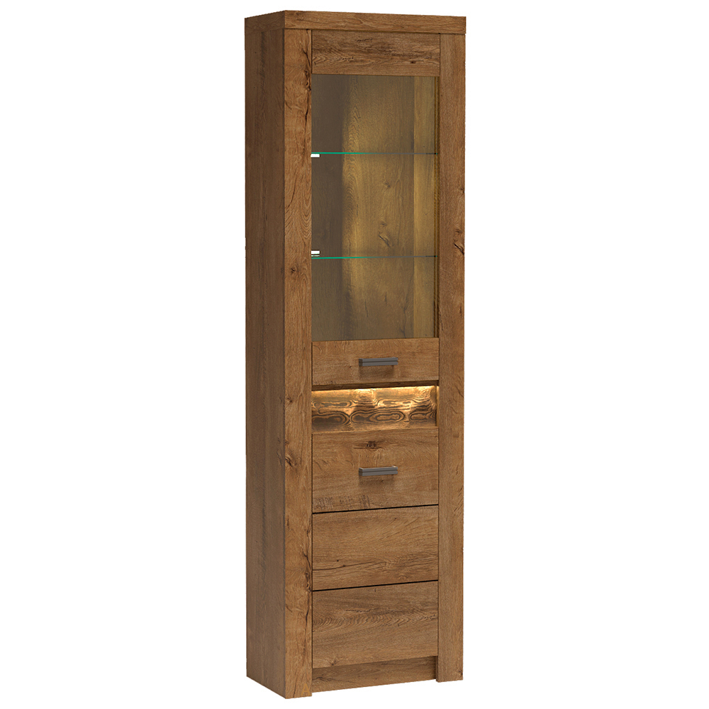 INDIANAPOLIS s | vitrína I-23 ROHOVÁ | 56 cm | UNI provedení | jasan světlý