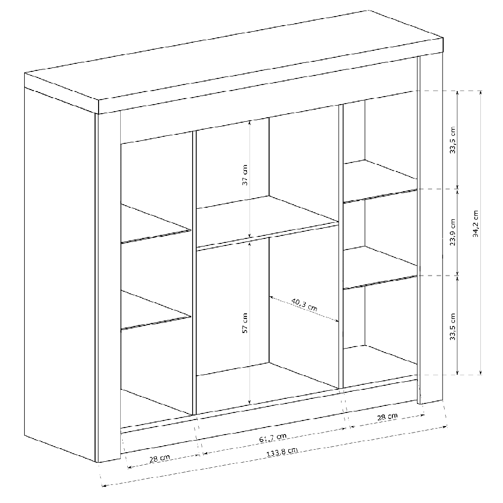 Obývací stěna INDIANAPOLIS s | sestava D | 330 cm | jasan světlý