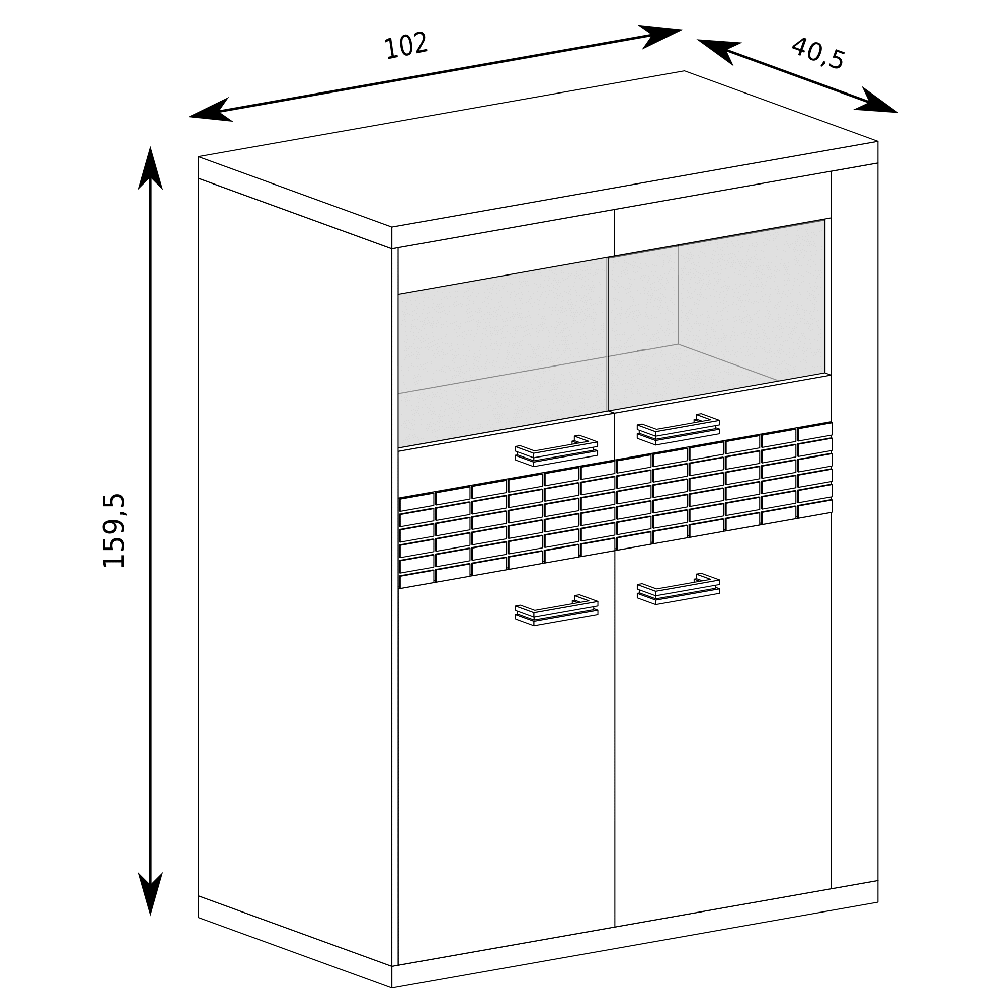 Natural - vitrína N5 - dub ribbeck