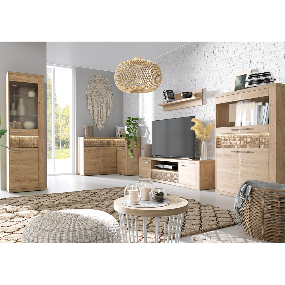 Natural - šatní skříň rohová N14 - dub ribbeck