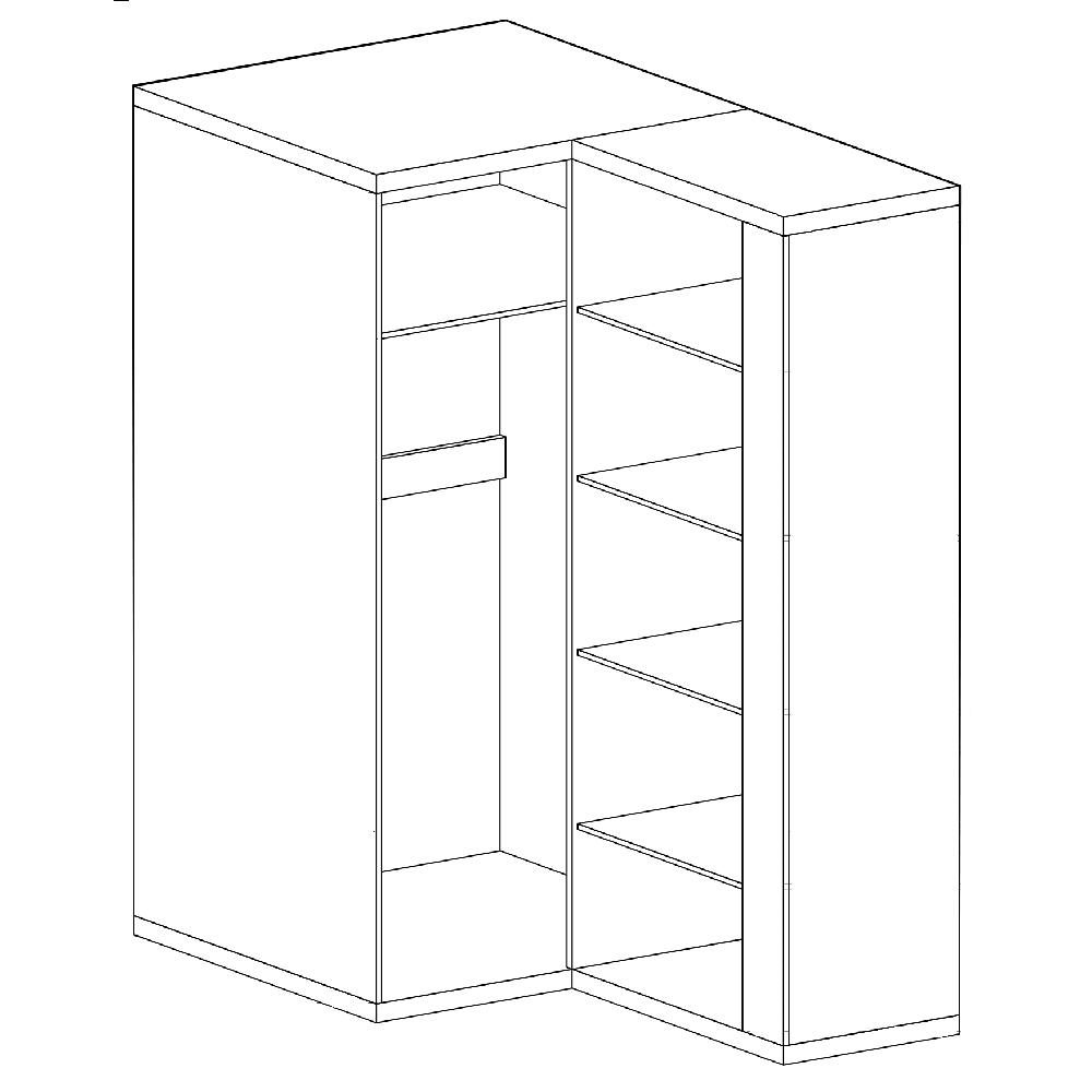 Natural - šatní skříň rohová N14 - dub ribbeck